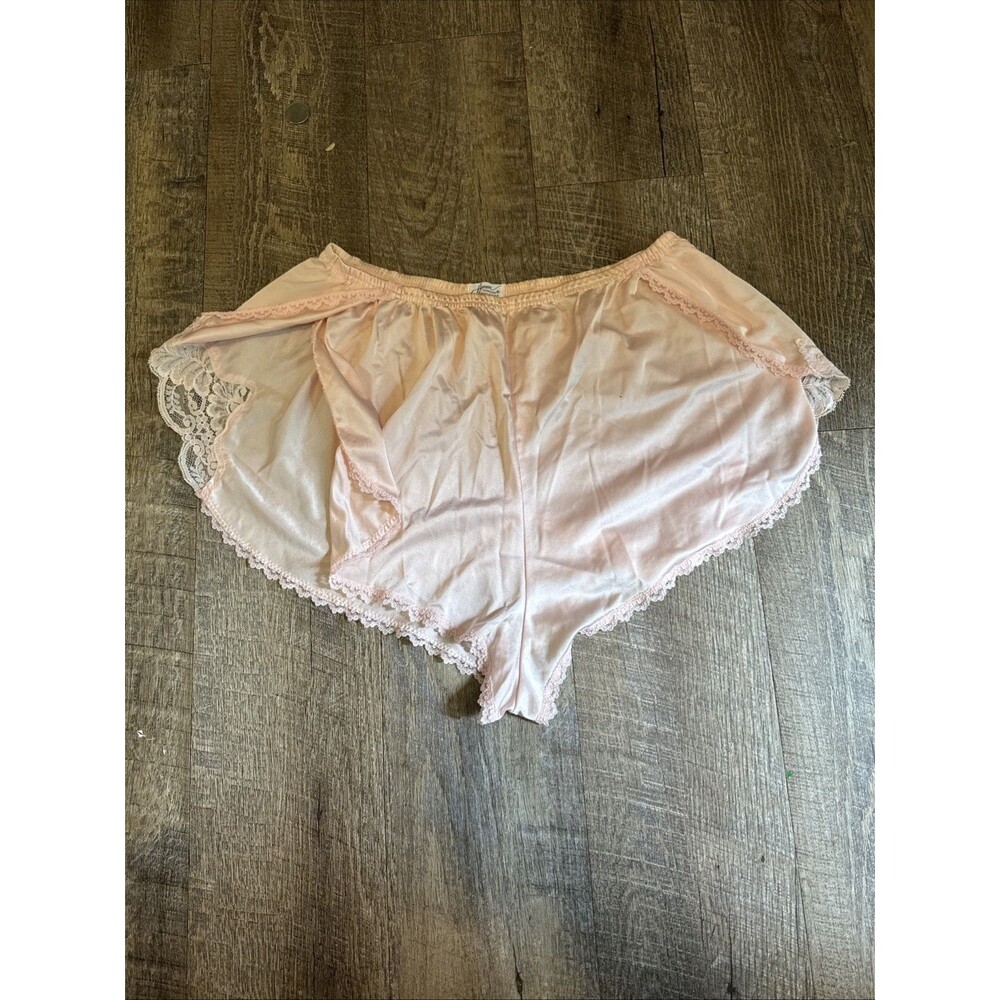 Vintage 70s Hansen Kickernicpink Nylon Tap Pants Lace Split Side Med